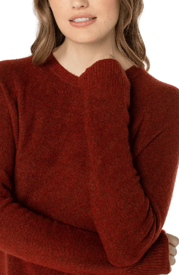 Liverpool Los Angeles RAGLAN SWEATER WITH SIDE SLITS Saffron Heather Women SWEATERS