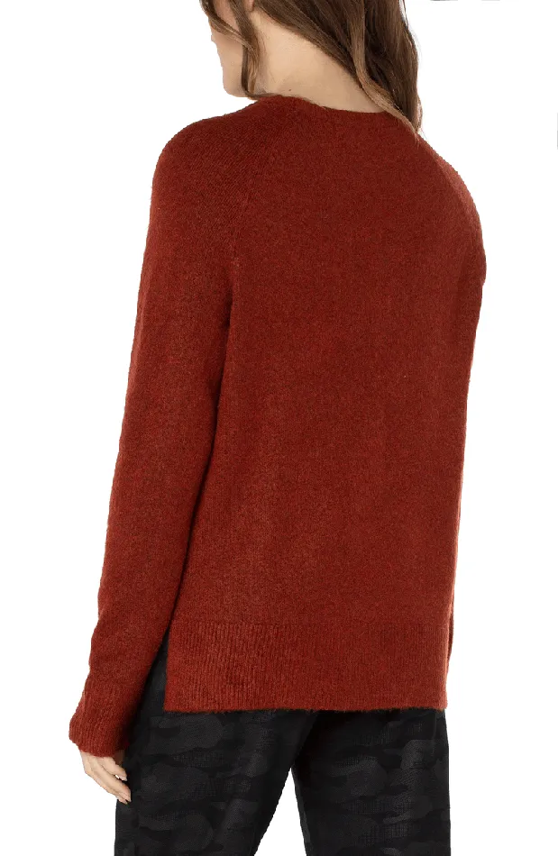 Liverpool Los Angeles RAGLAN SWEATER WITH SIDE SLITS Saffron Heather Women SWEATERS