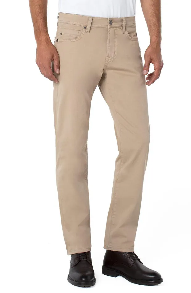 Liverpool Los Angeles REGENT RELAXED STRAIGHT PEACHED COLORED TWILL Khaki Men RELAXED STRAIGHT