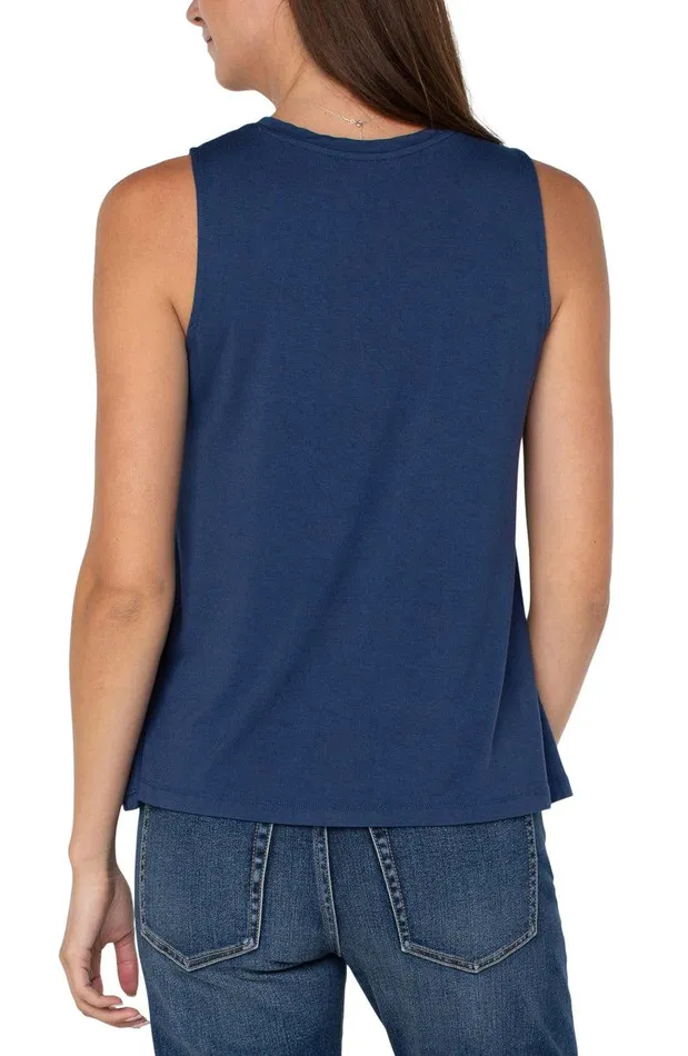 Liverpool Los Angeles SLEEVELESS SCOOP NECK TANK Night Sky Blue Women TSHIRTS