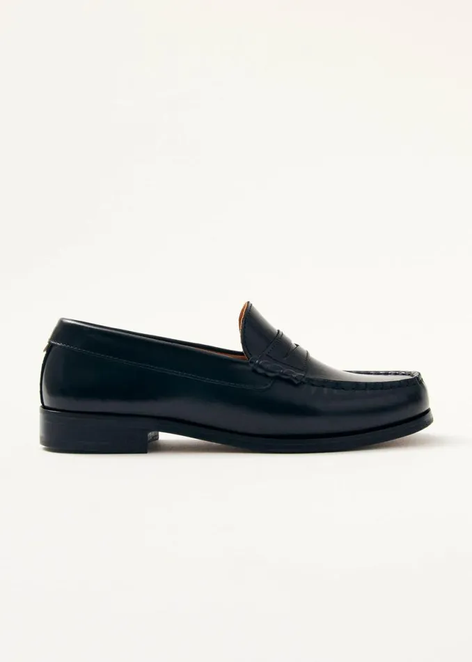 Loafers Women ALOHAS Rivet Black Leather Loafers