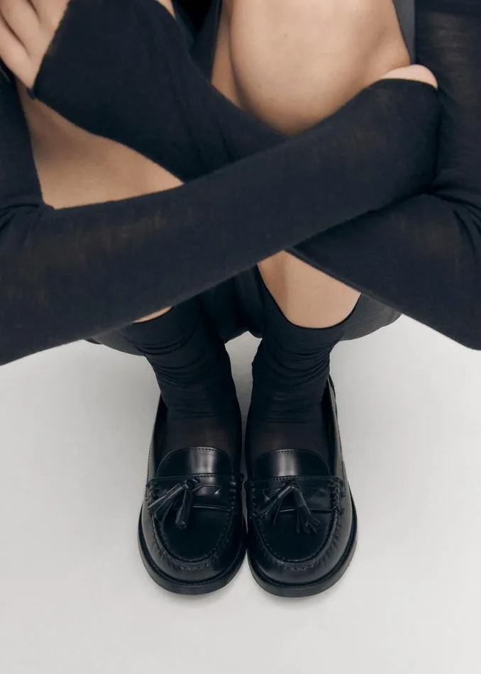 Loafers Women ALOHAS Terrane Black Leather Loafers