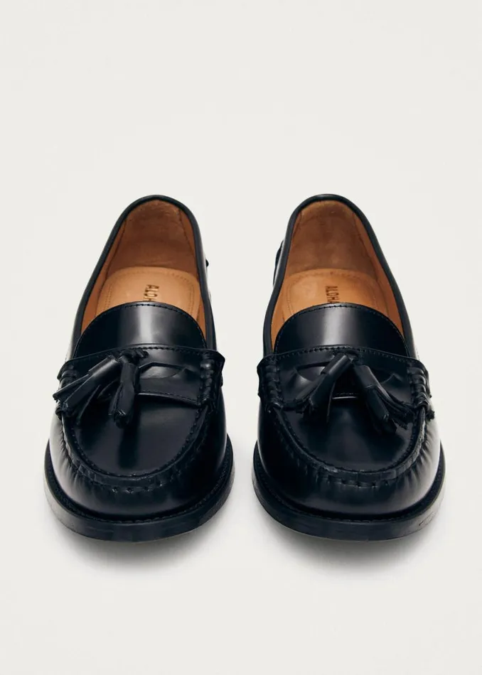 Loafers Women ALOHAS Terrane Black Leather Loafers