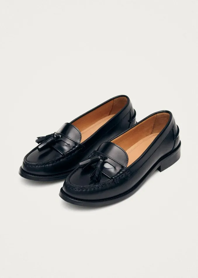 Loafers Women ALOHAS Terrane Black Leather Loafers