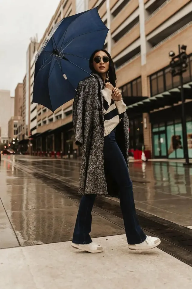 Logan Herringbone Coat Black Women Bohme Outerwear
