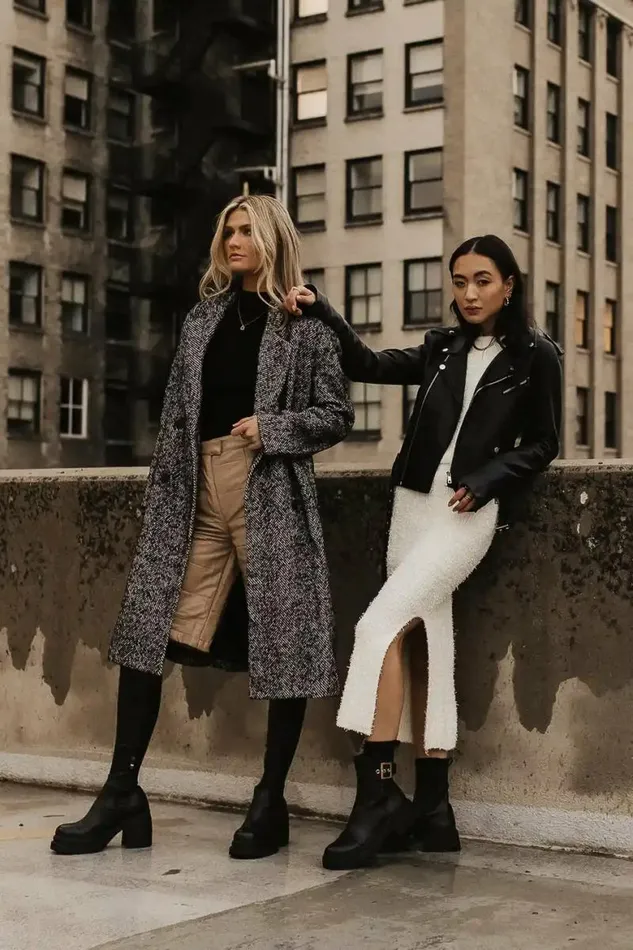 Logan Herringbone Coat Black Women Bohme Outerwear