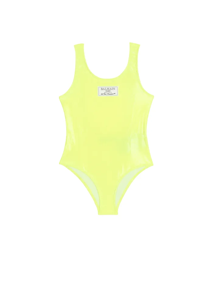 Logo Swimsuit Yellow Kids Balmain