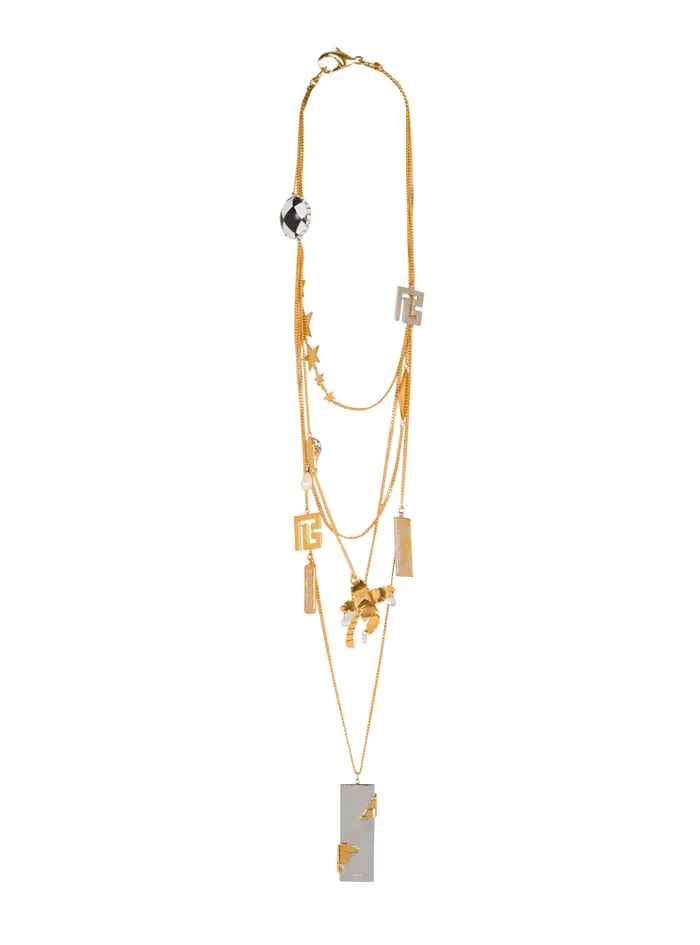 Long Miami Pendant Necklace Gold Women Balmain Fashion Jewelry