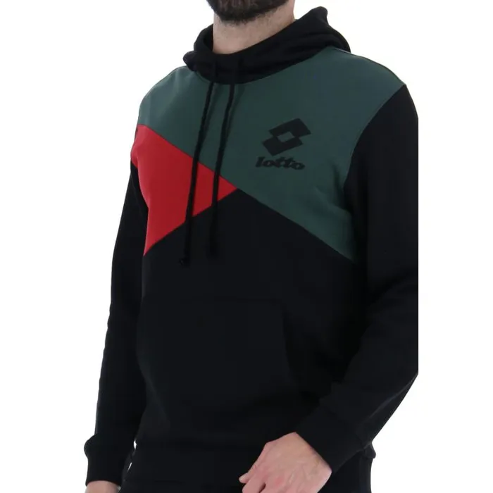 Lotto Sport Sweatshirts Man ATHLETICA LG III SWEAT HD FL All Black Lotto Sport Sweatshirts Man ATHLETICA LG III SWEAT HD FL All Black
