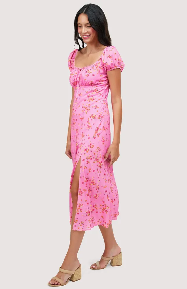 Love Spell Midi Dress Pinkfloral Women Lost Wander Dresses