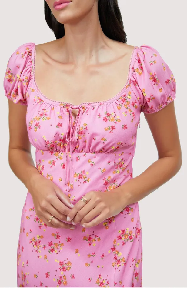 Love Spell Midi Dress Pinkfloral Women Lost Wander Dresses