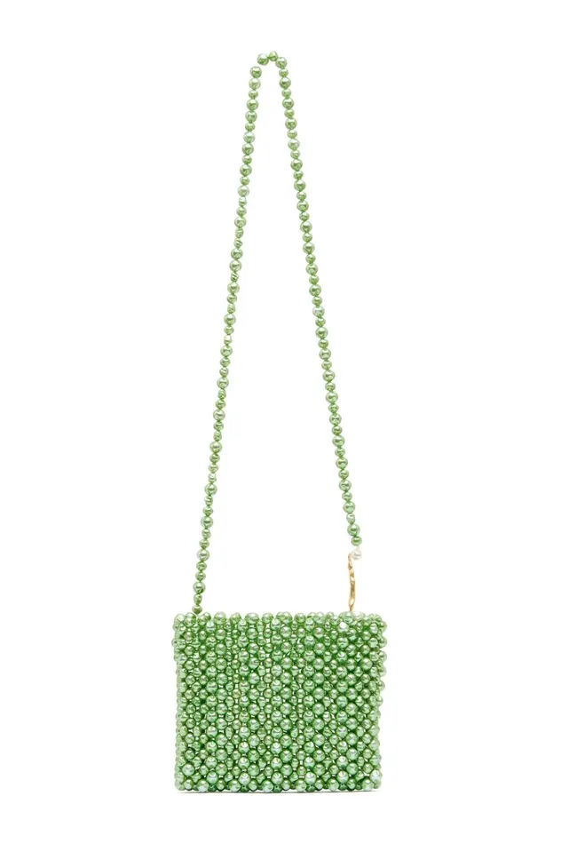 Lucienne Full Pearl Crossbody Fern Green Women Aje Handbags 038 Wallets