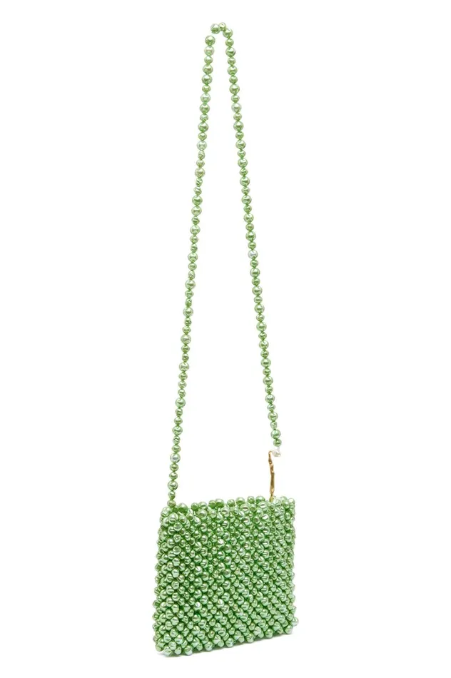 Lucienne Full Pearl Crossbody Fern Green Women Aje Handbags 038 Wallets
