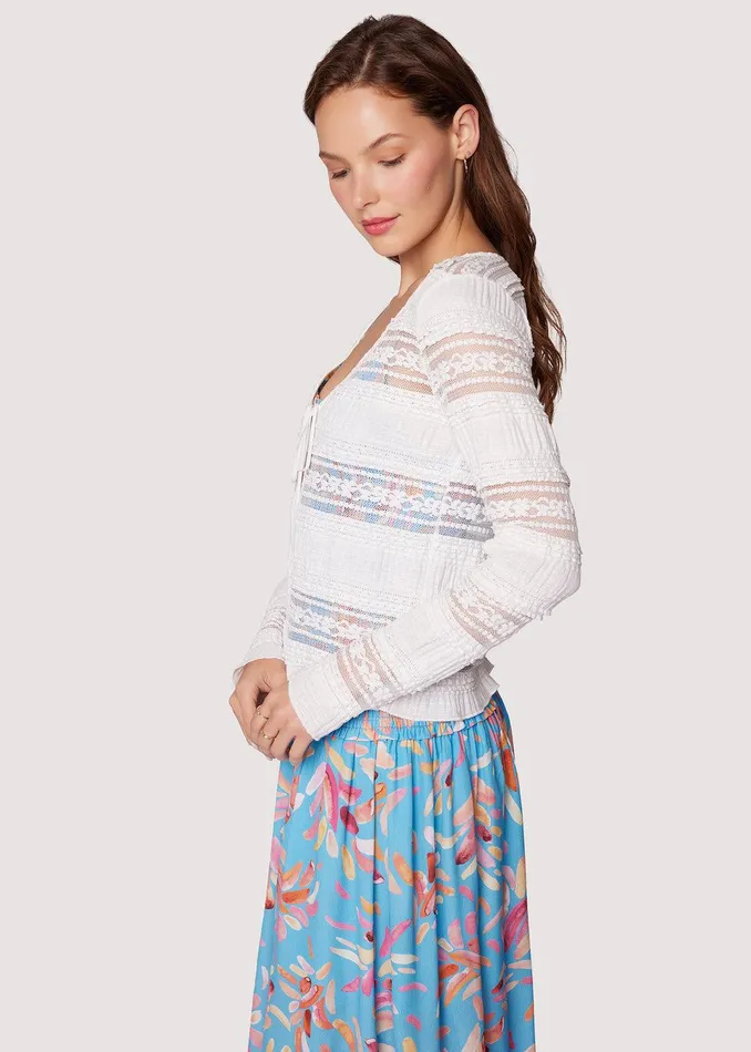 Magnolia Dreams Front Tie Cardigan Offwhite Women Lost Wander Tops