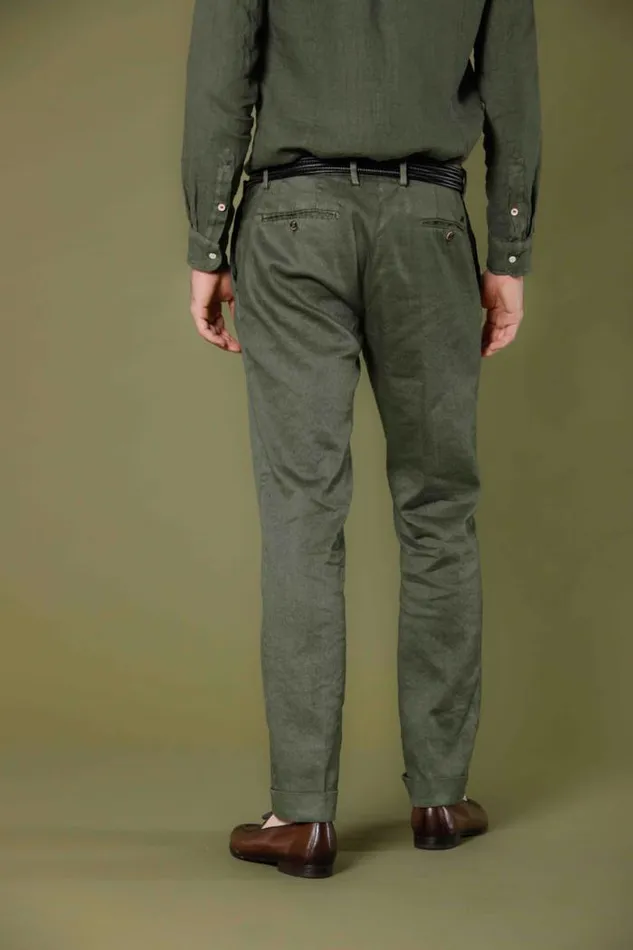 Man Genova Style Chino Pants In Linen And Cotton Twill Regular Mason039s Pants