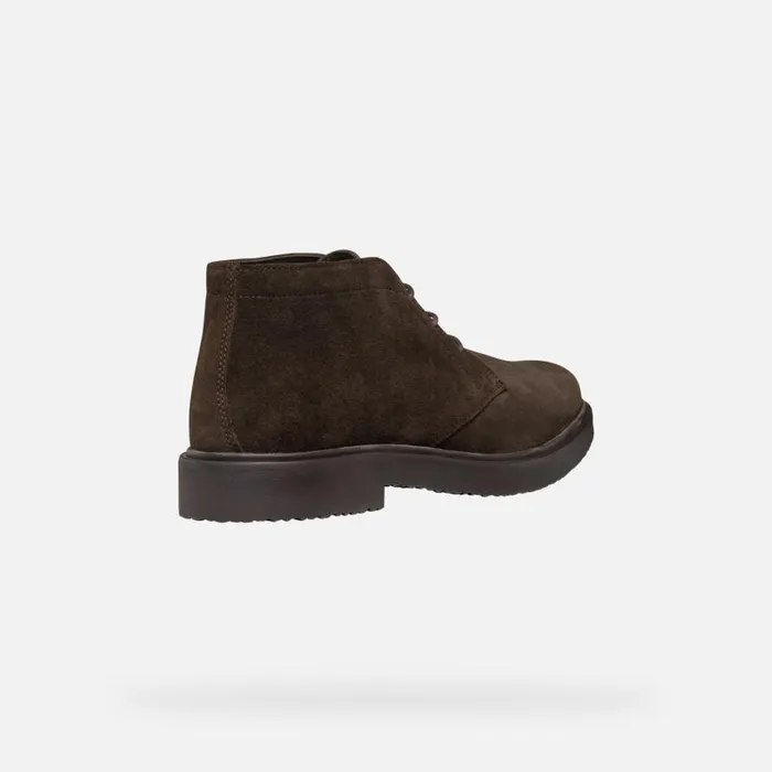 Man Geox Ankle Boots MASSIMIANO MAN Dark Coffee Suede Ankle Boots Dark Coffee