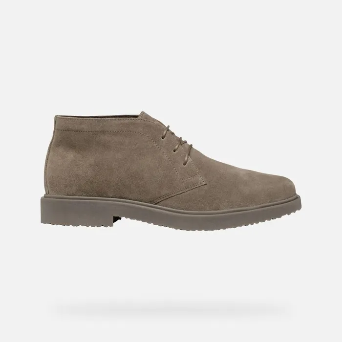 Man Geox Ankle Boots MASSIMIANO MAN Dove Grey Suede Ankle Boots Dove Grey