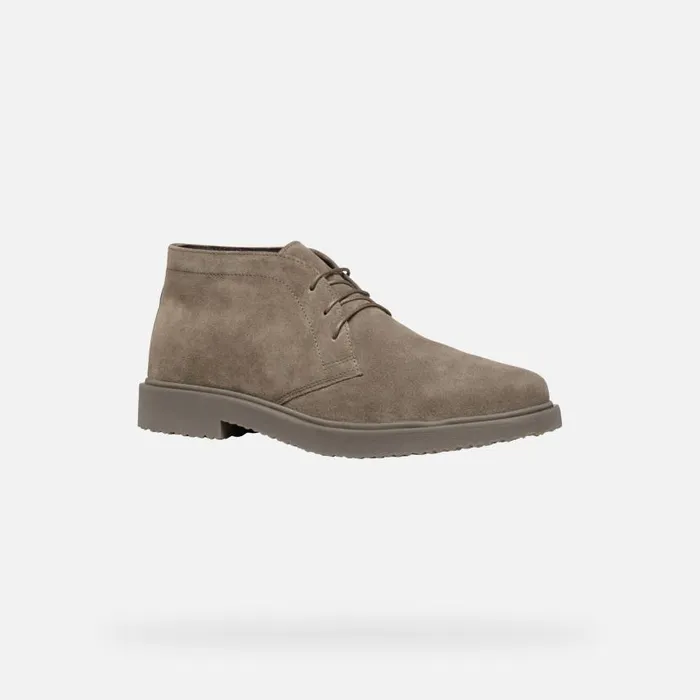 Man Geox Ankle Boots MASSIMIANO MAN Dove Grey Suede Ankle Boots Dove Grey