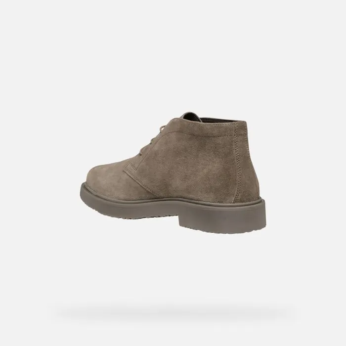 Man Geox Ankle Boots MASSIMIANO MAN Dove Grey Suede Ankle Boots Dove Grey