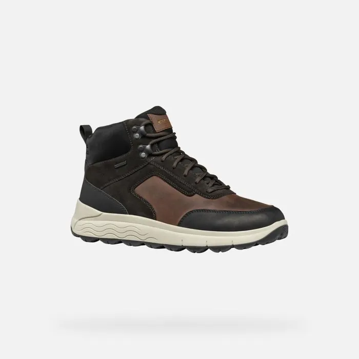 Man Geox Ankle Boots SPHERICA 4X4 ABX MAN Coffee Waterproof Boots Coffee