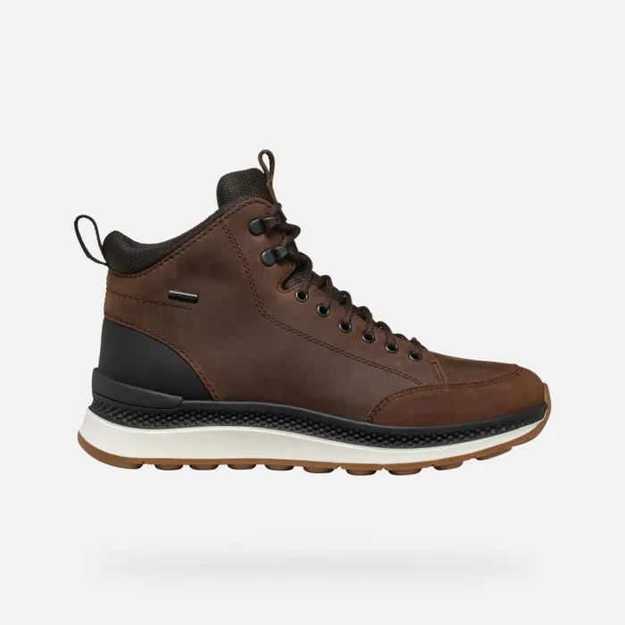 Man Geox Ankle Boots SPHERICA ACTIF X2 ABX MAN CoffeeBlack Mid Calf Boots Coffeeblack