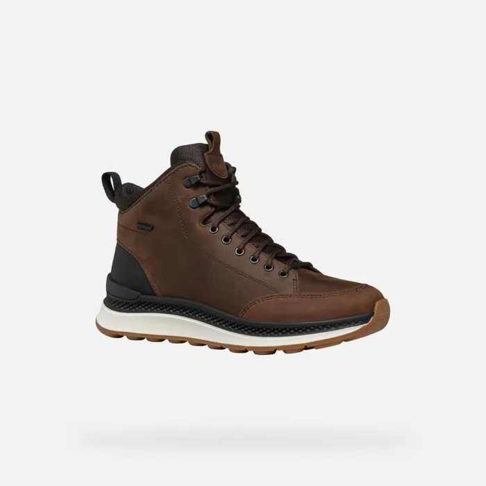 Man Geox Ankle Boots SPHERICA ACTIF X2 ABX MAN CoffeeBlack Mid Calf Boots Coffeeblack