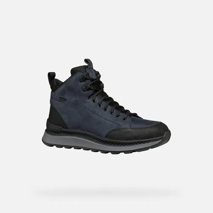 Man Geox Ankle Boots SPHERICA ACTIF X2 ABX MAN NavyBlack Mid Calf Boots Navyblack