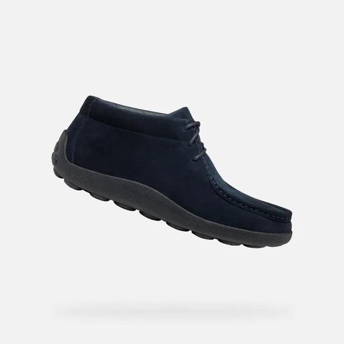 Man Geox Casual Shoes SPHERICA EC14 MAN Navy Suede Loafers Navy