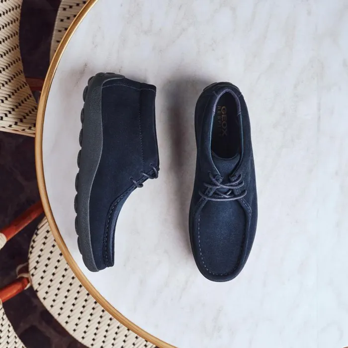 Man Geox Casual Shoes SPHERICA EC14 MAN Navy Suede Loafers Navy