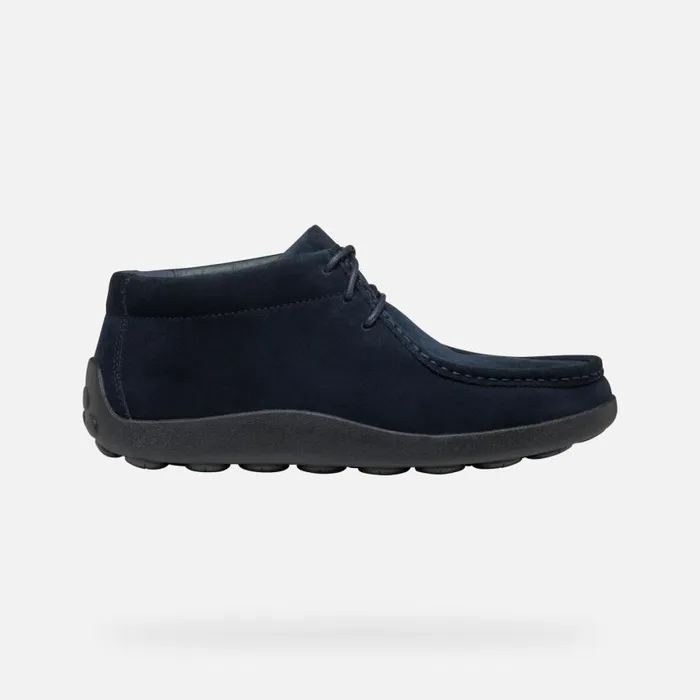 Man Geox Casual Shoes SPHERICA EC14 MAN Navy Suede Loafers Navy