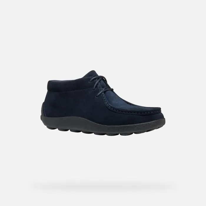 Man Geox Casual Shoes SPHERICA EC14 MAN Navy Suede Loafers Navy