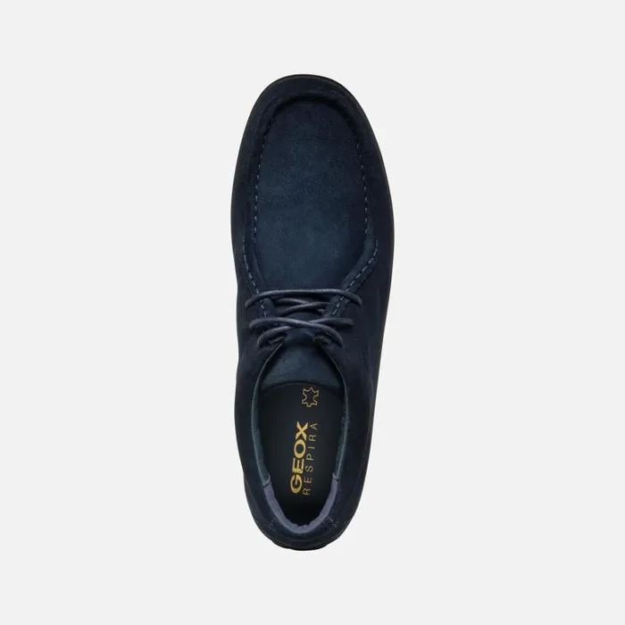 Man Geox Casual Shoes SPHERICA EC14 MAN Navy Suede Loafers Navy