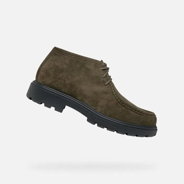 Man Geox Casual Shoes SPHERICA EC7 MAN Military Suede Shoes Military