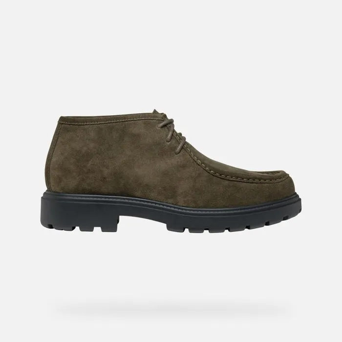 Man Geox Casual Shoes SPHERICA EC7 MAN Military Suede Shoes Military