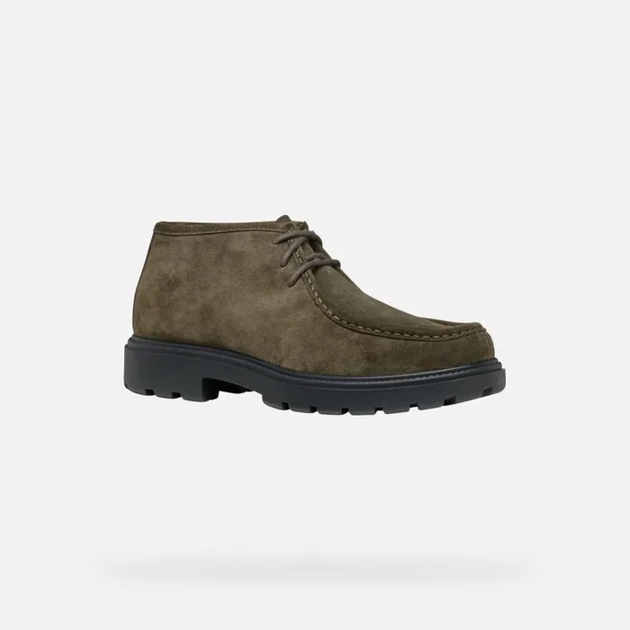 Man Geox Casual Shoes SPHERICA EC7 MAN Military Suede Shoes Military