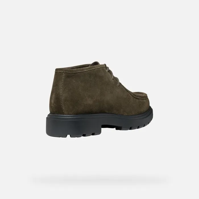 Man Geox Casual Shoes SPHERICA EC7 MAN Military Suede Shoes Military