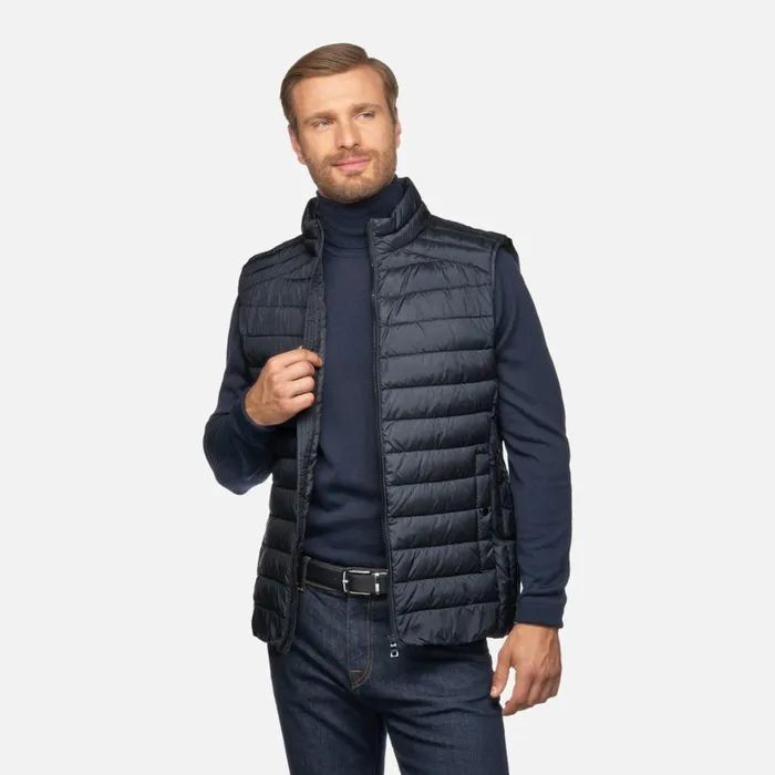 Man Geox Down Jackets KENNET MAN Sky Captain Sleeveless Sky Captain
