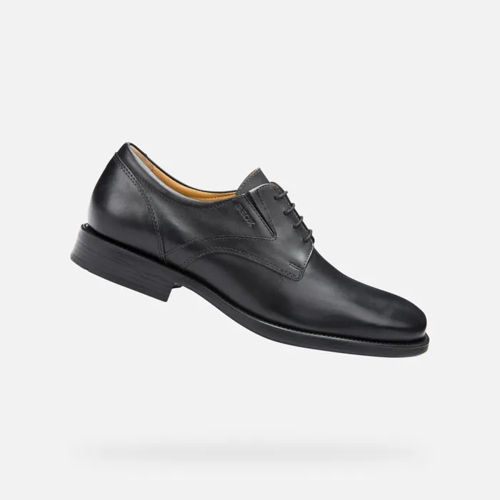 Man Geox Formal Shoes FEDERICO Men039s Black Leather Shoes SS23 Black