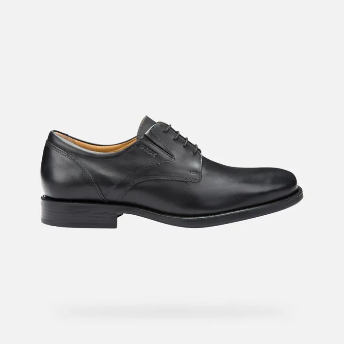 Man Geox Formal Shoes FEDERICO Men039s Black Leather Shoes SS23 Black