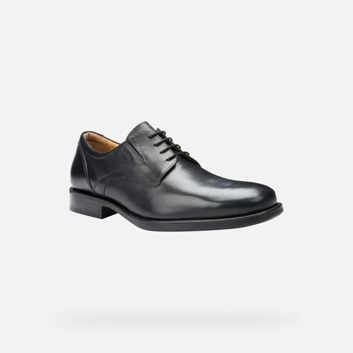 Man Geox Formal Shoes FEDERICO Men039s Black Leather Shoes SS23 Black