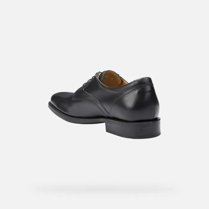Man Geox Formal Shoes FEDERICO Men039s Black Leather Shoes SS23 Black