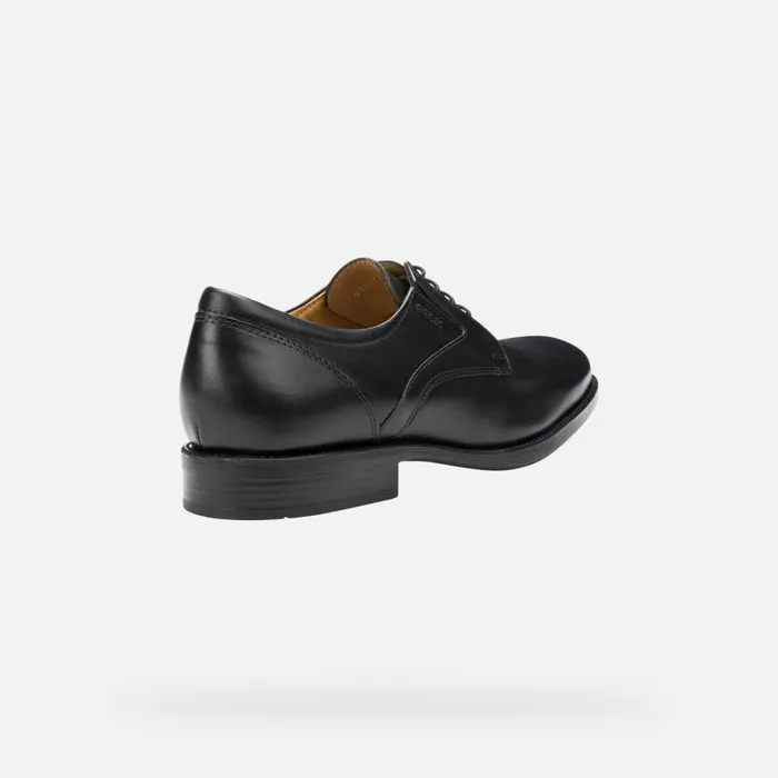Man Geox Formal Shoes FEDERICO Men039s Black Leather Shoes SS23 Black