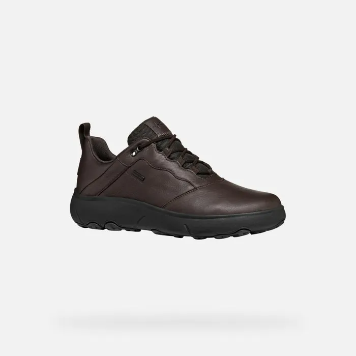 Man Geox Sneakers NEBULA GRIP ABX MAN Coffee Low Top Sneakers Coffee