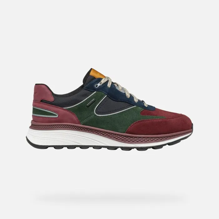 Man Geox Sneakers SPHERICA ACTIF X1 ABX MAN WineDark Green Low Top Sneakers Winedark Green