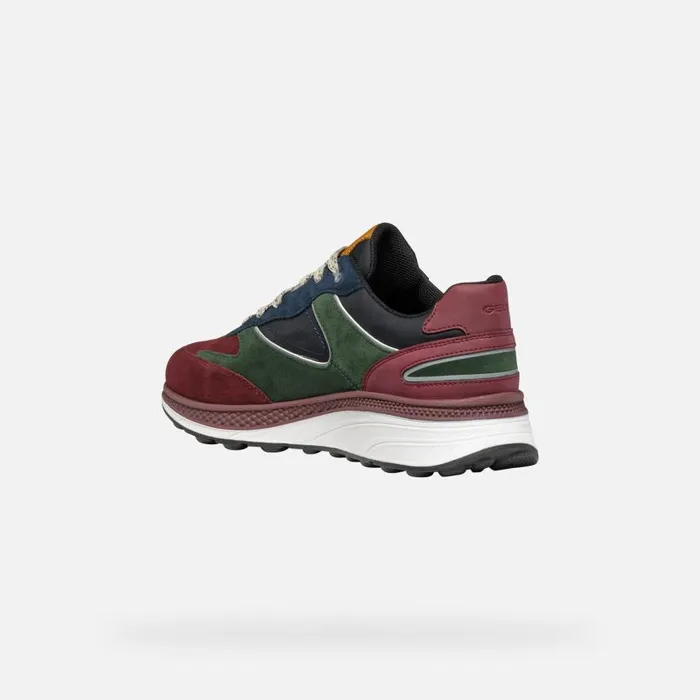 Man Geox Sneakers SPHERICA ACTIF X1 ABX MAN WineDark Green Low Top Sneakers Winedark Green