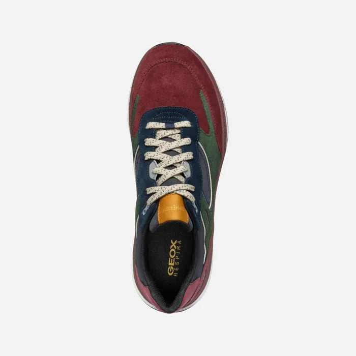 Man Geox Sneakers SPHERICA ACTIF X1 ABX MAN WineDark Green Low Top Sneakers Winedark Green