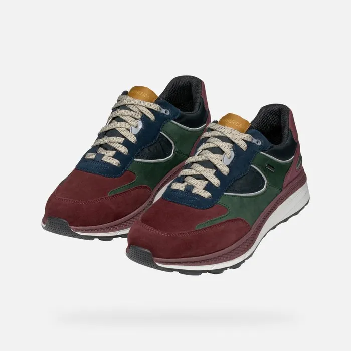 Man Geox Sneakers SPHERICA ACTIF X1 ABX MAN WineDark Green Low Top Sneakers Winedark Green