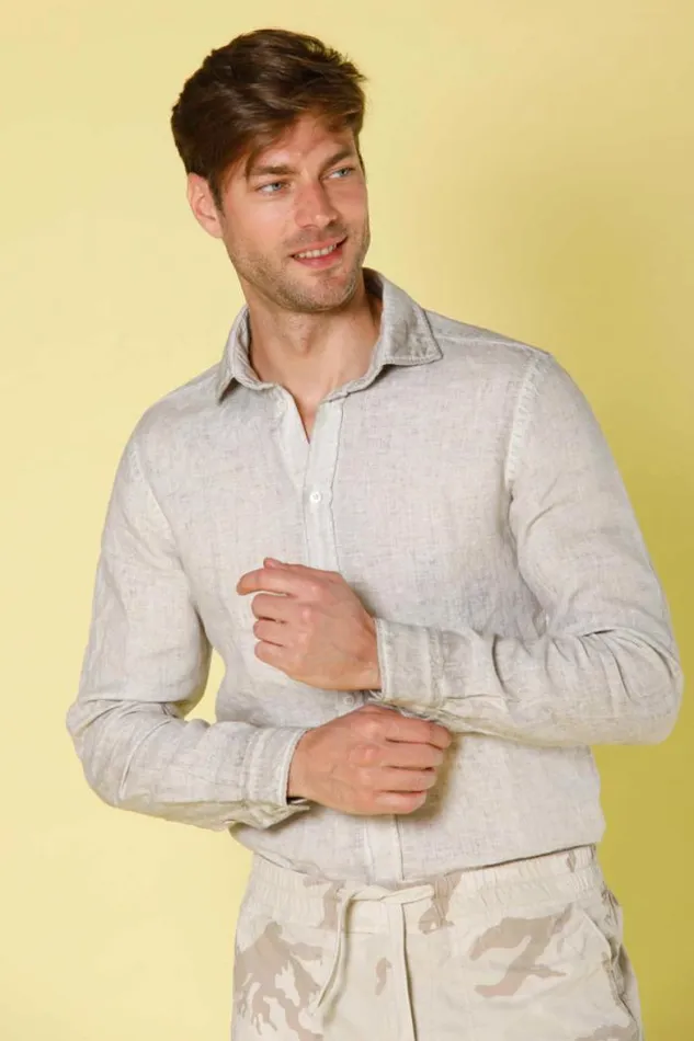 Man Torino Long Sleeve Shirt Linen Regular Fit Mason039s Shirts