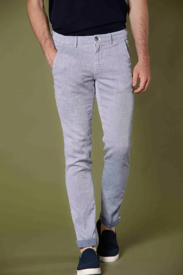 Man Torino Style Chino Pants In Cotton Twill And Linen Slim Mason039s Pants