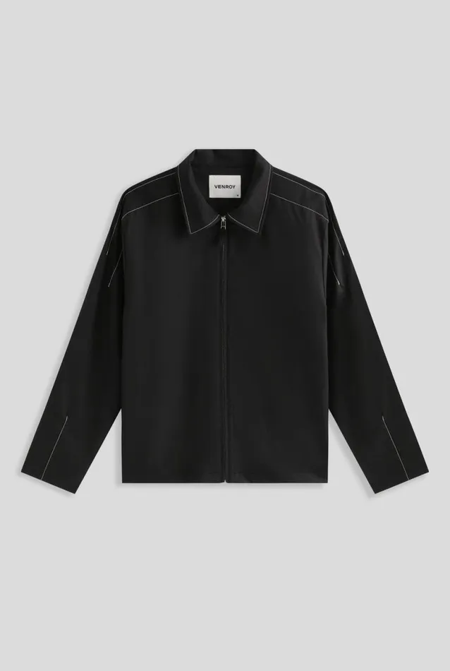 Man Venroy Jackets Contrast Stitch Wool Jacket